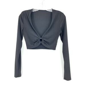 Boutique Long Sleeve Ribbed Crop Top Size Small